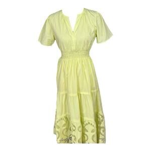 Haute Hippie Style Euro Summer Somerset Womens Maxi DressNeon Embroidered Resort